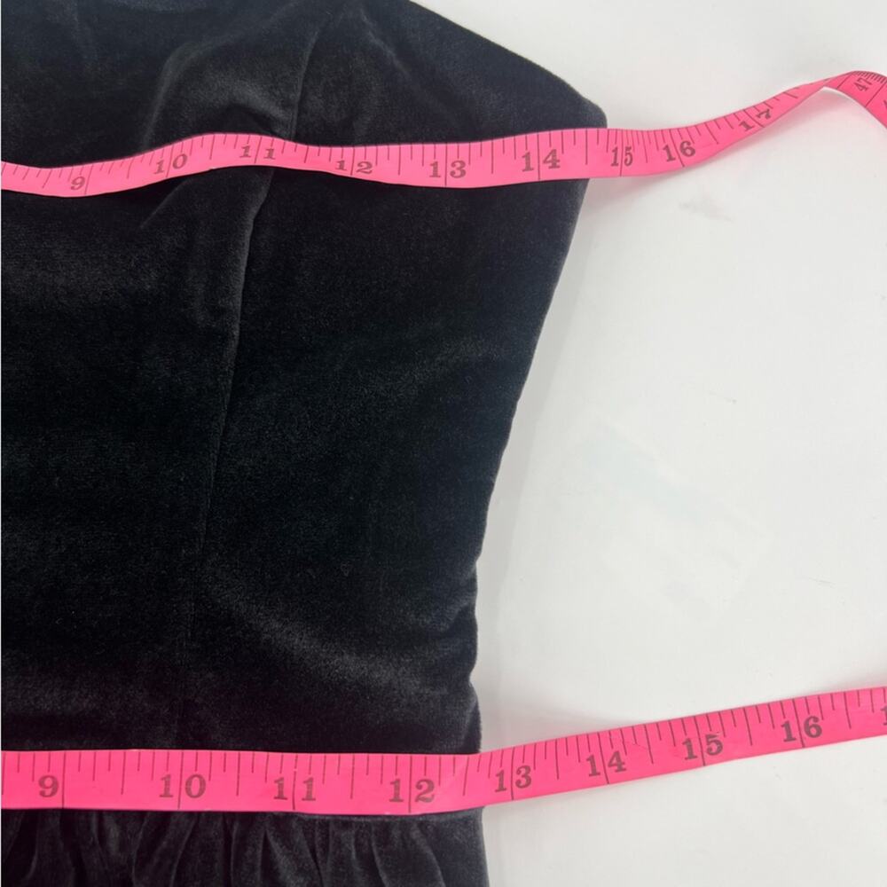 Abercrombie Fitch Soft Velvet Spaghetti Bubble Hem Mini Dress Black sz M - Picture 5 of 7